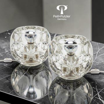 RARA Coppia Lampade da Tavolo Peill & Putzler Ice Cube