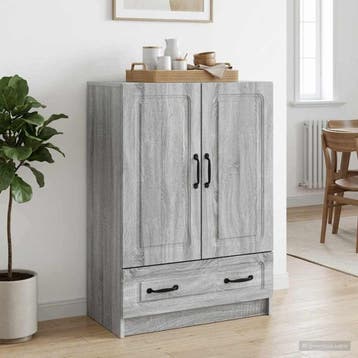 vidaXL Dressoir met lade Grijs sonoma 66 x 34,5 x 92 cm, Huis en Inrichting, Verzenden, Nieuw