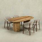 Mangohouten Eettafel Maeve 260x120 cm, Verzenden, Nieuw, Industriële meubels, Overige vormen