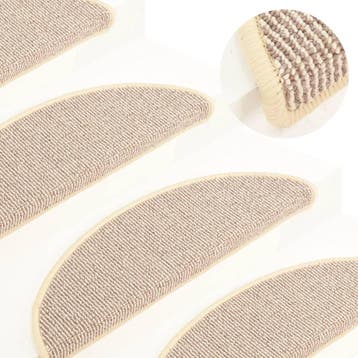 vidaXL Trapmatten 15 st 56x17x3 cm Wit en Bruin Halfrond, Verzenden, Nieuw