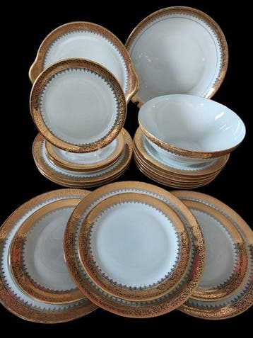 Chastagner / Cernet - Tafelservies voor 6 (21) - Porselein -, Antiek en Kunst