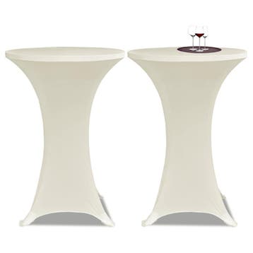 vidaXL Statafelhoes Stretch Ø70cm Crème (2 stuks), Verzenden, Nieuw