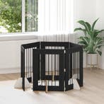 vidaXL Hondenhek met standaarden 6 pcs Zwart eiken 60 x 80, Dieren en Toebehoren, Verzenden, Nieuw