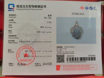 NGTC-gecertificeerde jadeiet (A-jade) S925 zilver inleg