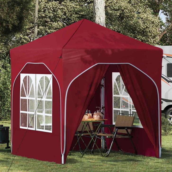 vidaXL Pop-up Feesttent 192 x 192 x 245 cm Bordeauxrood, Jardin & Terrasse, Tonnelles, Envoi