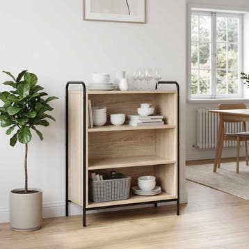 vidaXL Dressoir Sonoma Eiken 97 x 33 x 81 cm Bewerkt hout, Huis en Inrichting, Verzenden, Nieuw