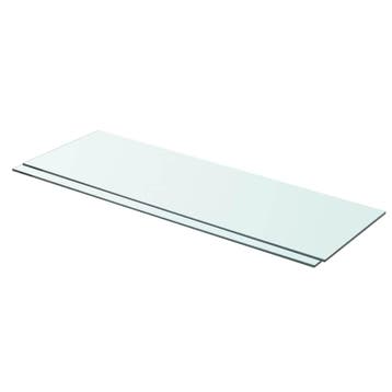 vidaXL Schappen 2 st 80x25 cm glas transparant, Verzenden, Nieuw