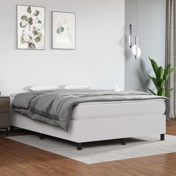 vidaXL Boxspring bed kunstleer wit 140x200 cm, Verzenden, Nieuw