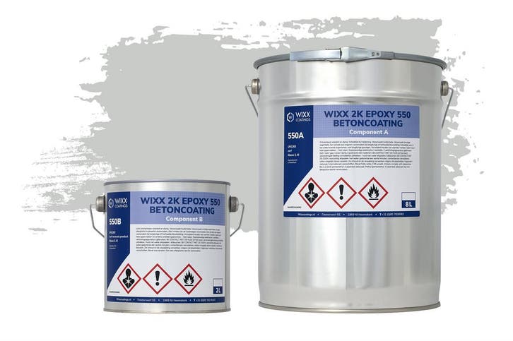 Wixx 2K Epoxy 550 Betonverf RAL 7035 | Lichtgrijs 10L, Doe-het-zelf en Bouw, Verf, Beits en Lak, Nieuw, Verzenden
