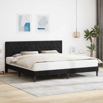vidaXL Bedframe met hoofdeinde Zwart 180 x 200 cm Fluweel, Verzenden