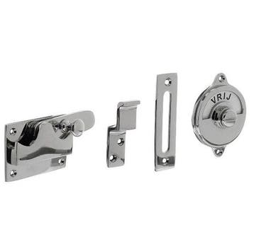 Intersteel WC-overslag vlak en tekst “VRIJ / BEZET” nikkel, Doe-het-zelf en Bouw, Deuren en Vliegenramen, Ophalen of Verzenden