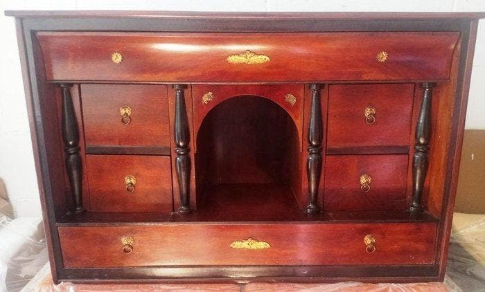 Muntenkabinet - Walnoot - Monetiere, Antiquités & Art, Antiquités | Autres Antiquités