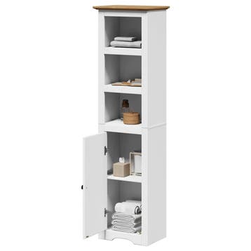 vidaXL Badkamerkast BODO 44x30x160 cm wit en bruin, Verzenden