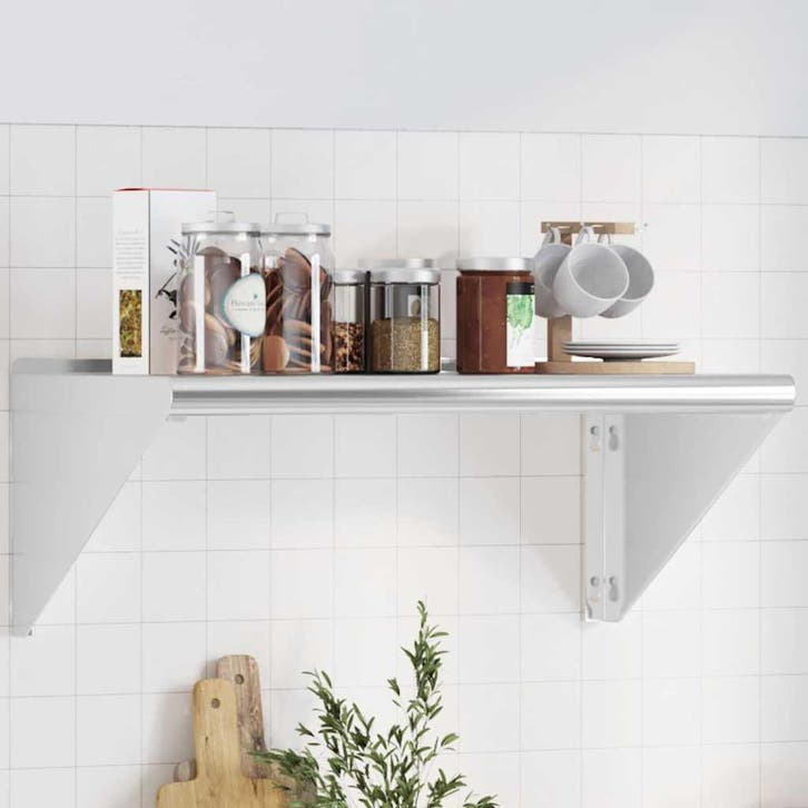 vidaXL Wandschap 75x45x31 cm roestvrijstaal zilverkleurig, Huis en Inrichting, Kasten | Wandmeubels, Nieuw, Verzenden