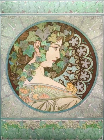 Alphonse Mucha (1860-1939) (after) - Laurel and Ivy, 1901, Huis en Inrichting, Nieuw