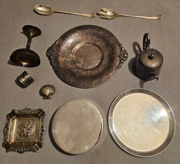 Schaal (10) - Verzilverd - Lot verzilverd, Antiek en Kunst