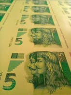 Kroatië. - Original sheet of a trial one-sided 5 kuna 1993, Postzegels en Munten