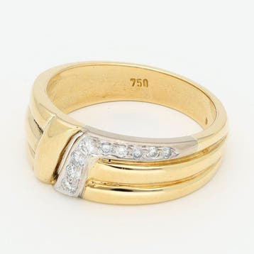 Ring - 18 karaat Geel goud Diamant (Natuurlijk), Nieuw