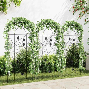 vidaXL Plantenklimrekken 3 st 40x100 cm ijzer zwart, Verzenden
