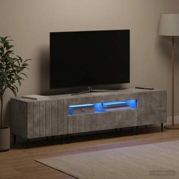 vidaXL 5-delige LED TV-kast Betongrijs Bewerkt hout, Huis en Inrichting, Kasten |Televisiemeubels, Verzenden, Nieuw