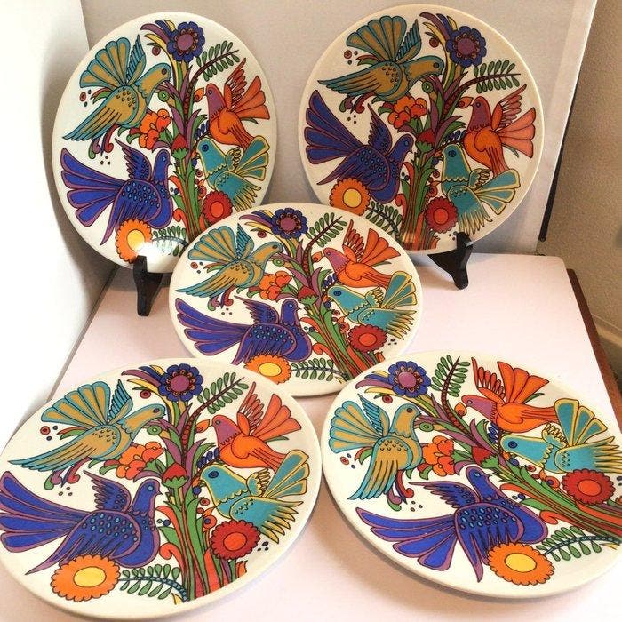 Villeroy & Boch - Christine Reuter - Bord (5) - Acapulco -, Antiek en Kunst, Antiek | Meubels | Tafels