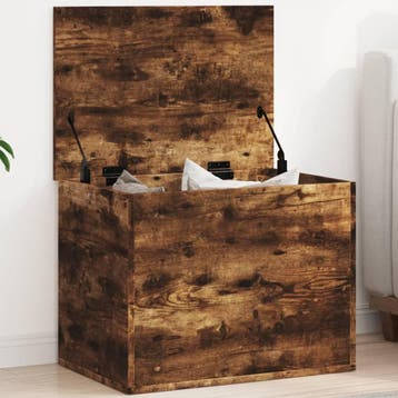 vidaXL Opbergbox 60x42x46 cm bewerkt hout gerookt, Verzenden, Nieuw