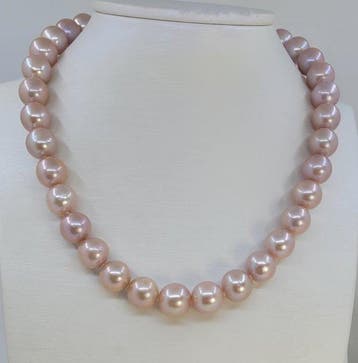 Sans prix de réserve - Collier Perles Edison roses rondes de