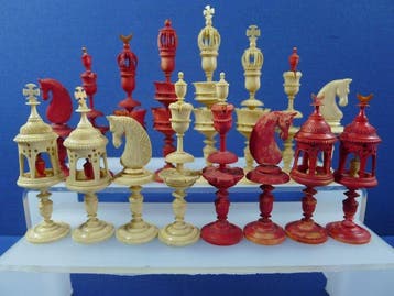 Chess set jeu déchecs type SELENUS Germany 1840-50