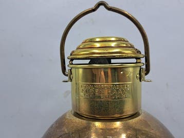 D.H.R.- De Haan Rotterdam Cage light - Olielamp - Messing,, Antiek en Kunst