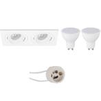 LED Spot Set 6W - Dimbare Kantelbare Inbouwspot Mat Wit met, Verzenden