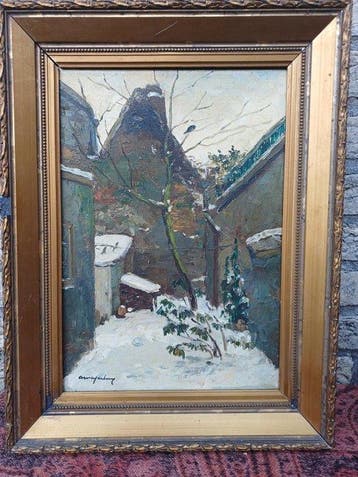Arie Wassenburg (1896-1970) - Wintergezichtje Delft