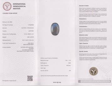 1 pcs Bleu Saphir - 1.80 ct - International Gemological, Handtassen en Accessoires, Edelstenen, Nieuw