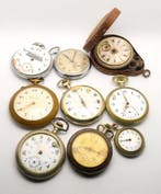 Antique incl. Chronometre, Lip and others - (Lot of 9 x, Antiek en Kunst, Antiek | Klokken