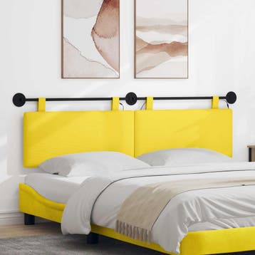vidaXL Hangend hoofdbord Licht Geel Corduroy stof, Huis en Inrichting, Slaapkamer | Bedden, Verzenden, Nieuw