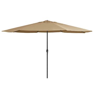vidaXL Parasol met metalen paal 390 cm taupe, Tuin en Terras, Verzenden, Nieuw