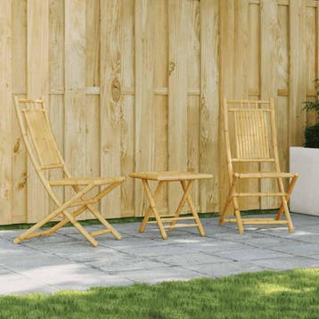 vidaXL 3-delige Bistroset bamboe, Tuin en Terras, Verzenden, Nieuw
