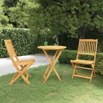vidaXL 3-delige Tuinset inklapbaar massief acaciahout, Verzenden, Nieuw, Tuinset