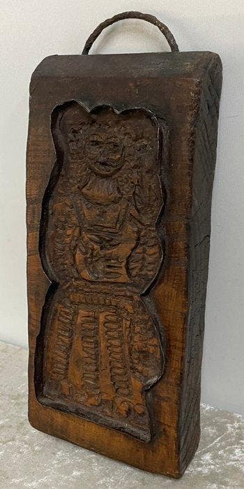 Edele Heer - Plank - Hout, Metaal - Unieke Antieke Koekplank