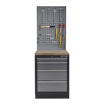 Werkplaatskast met vier laden, hardhouten werkblad +, Doe-het-zelf en Bouw, Werkbanken, Ophalen of Verzenden, Nieuw