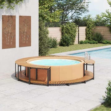 vidaXL Spa-ombouw 273x53 cm massief acaciahout, Verzenden, Nieuw