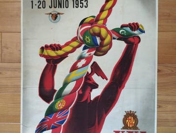 Luna - XXI Feria. Barcelona. 1953, Antiek en Kunst, Kunst | Tekeningen en Fotografie
