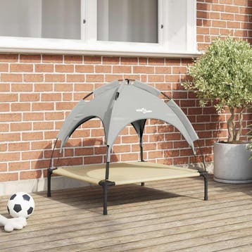 vidaXL Hondenbed 71 x 64 x 71 cm Staal Zilvergrijs, Dieren en Toebehoren, Verzenden, Nieuw