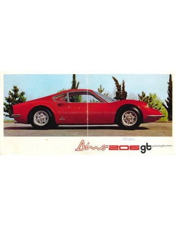 1968 FERRARI DINO 206GT BROCHURE 20/68, Ophalen of Verzenden