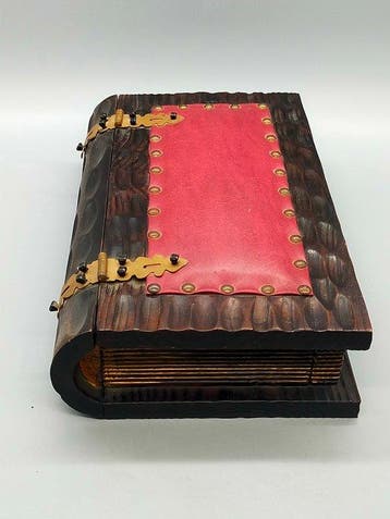 Kist - Decoratieve Boekenschatkist in hout- en lederenlook –