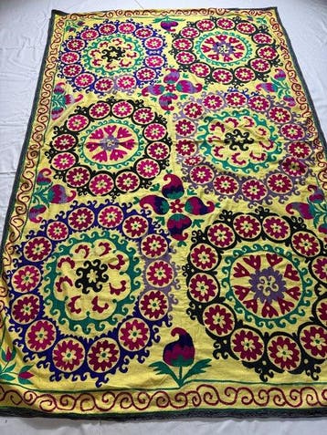 Suzani-tapijt - Borduurwerk - 220 cm - 145 cm - Laatste, Antiek en Kunst
