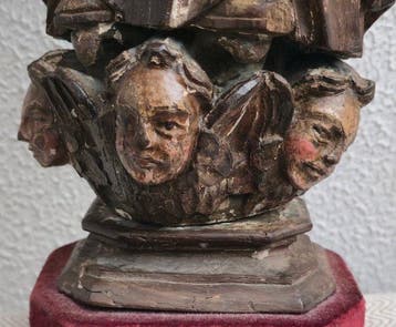 sculptuur, Virgen con niño madona talla madera escultura