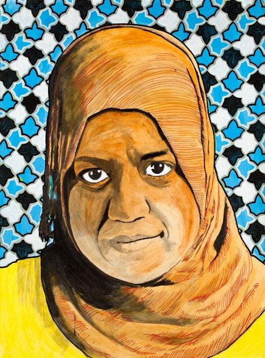 baptiste laurent - Khadija, Antiquités & Art, Art | Peinture | Moderne