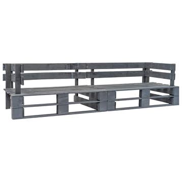vidaXL Tuinbank 2-zits pallet hout grijs, Tuin en Terras, Verzenden, Nieuw