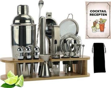 2dekans | KitchenBrothers Cocktail Set met Cocktailshaker -, Ophalen of Verzenden