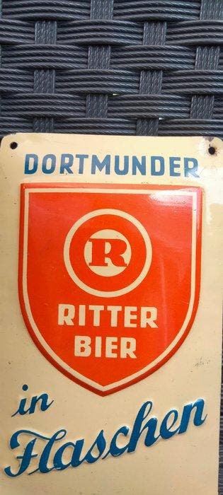 Ritter - Pancarte Ritter Bier, plaque en tôle, plaque de